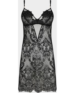 Lise Charmel Diva Glamour Scalloped Lace Baby Doll - Black