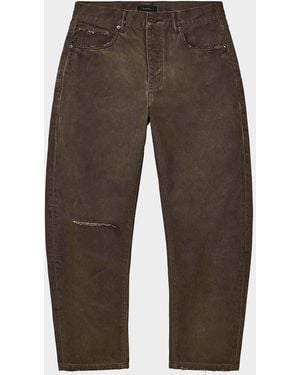Purple Whiskered Straight-Leg Jeans - Brown