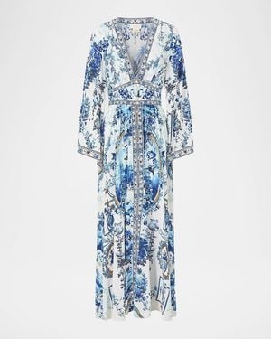 CAMILLA Floral Empire Maxi Dress - Blue