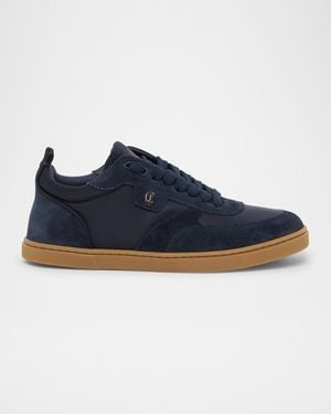 Christian Louboutin Tutti Donna Mixed Leather Sole Sneakers - Blue