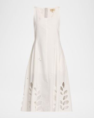 JBQ Zenna Embroidered Midi Dress - Natural