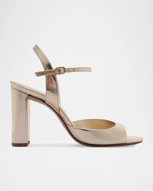 Alexandre Birman 90Mm Amy Metallic Leather Ankle-Strap Sandals - White