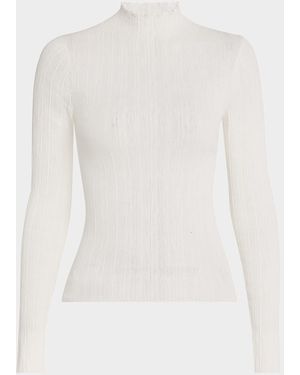 A.L.C. Hugh Fine-Knit Mock-Neck Top - White