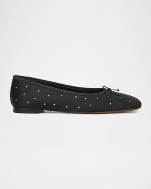 Vince Darla Studded Satin Ballerina Flats - Black