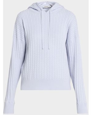Jonathan Simkhai Cashmere-Blend Cable-Knit Hoodie - Blue