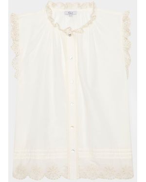 Rails Avery Ruffled Eyelet Top - Natural