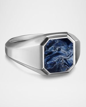 David Yurman Streamline Signet Ring - Blue