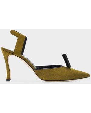 Manolo Blahnik Domitila Suede Stiletto Pumps - Multicolor