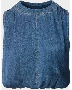 Rag & Bone Rb Miramar Mica Satin Bubble Top - Blue