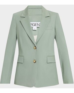 Argent Two-Button Seasonless Wool Blazer - Green