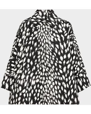 Givenchy Animal Print Cocoon Trench Coat - Black