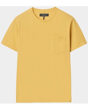 Rag & Bone Apos;S Cotton Garment-Dyed Pocket T-Shirt - Yellow