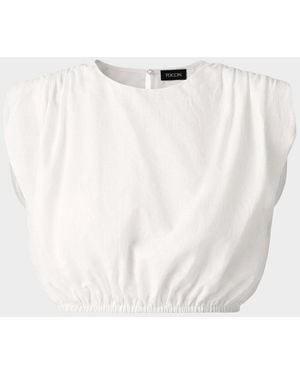 Toccin Sirelle Linen-Cotton Crop Top - Natural