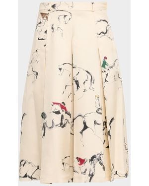 Loro Piana Mark Pleated Bermuda Skirt - Natural
