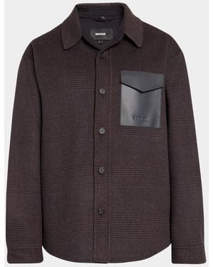 Mackage Apos;S Glen Check Wool-Blend Coat - Black