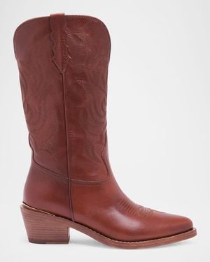 Partow Gigi Leather Western Boots - Red