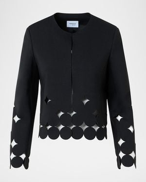 Akris Punto Jersey Dropping Dot Cut-Out Jacket - Black