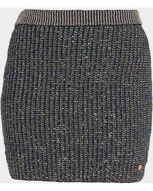 Balmain Glittered Tweed Mini Pencil Skirt - Gray