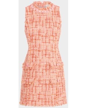 Cinq À Sept Ellisella Sleeveless Bouclé Mini Dress - Pink