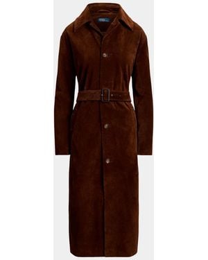Polo Ralph Lauren Suede Belted Car Coat - Brown