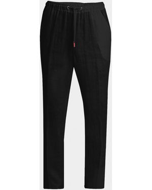 Kiton Apos;S Linen Comfort-Fit Drawstring Pants - Black