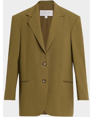 MICHAEL Michael Kors Ryan Stretch Wool Blazer - Green