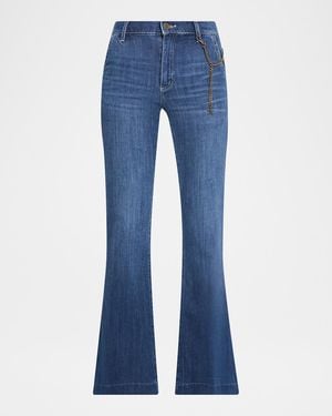 Kobi Halperin Keren Flare-Leg Denim Pants - Blue