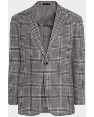 Giorgio Armani Soft Plaid Sport Coat - Gray
