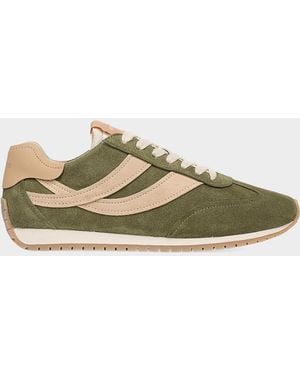 Vince Oasis Suede And Leather Runner Sneakers - Green