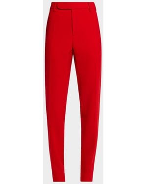 Sergio Hudson Classic Straight-Leg Wool Pants - Red