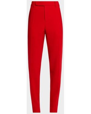Sergio Hudson Classic Straight-Leg Wool Pants - Red