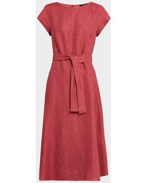 Weekend by Maxmara Esordio Linen Canvas Midi Dress - Red