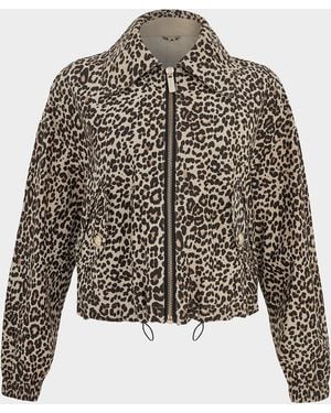 Gorski Metis-Print Suede Drawstring Jacket - Multicolor