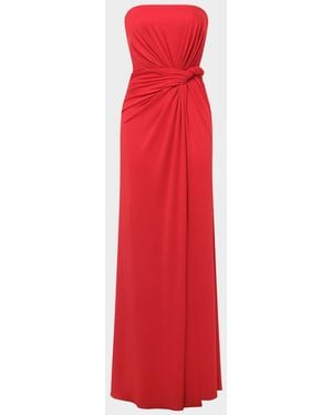 BCBGMAXAZRIA Stella Strapless Side-Twist Column Gown - Red