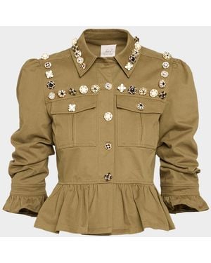 Cinq À Sept Mixed Buttons Delanie Jacket - Green