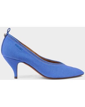 Versace 65Mm Canvas Pointed-Toe Pumps - Blue