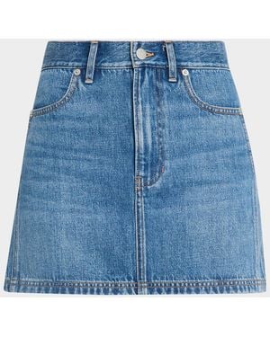 Veronica Beard Zora Denim Mini Skirt - Blue
