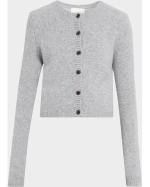 Lisa Yang Felicia Cashmere-Silk Cardigan Sweater - Gray