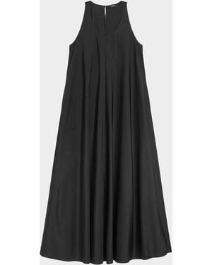 Theory A-Line Cotton Tent Maxi Dress - Black