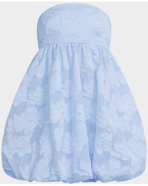 BCBGMAXAZRIA Strapless Fil Coupe Bubble Mini Dress - Blue