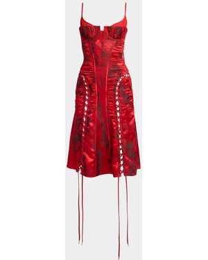 lace trim slip midi dress Shapewear V-Neck Lace Midi Dress | Built-In Sculpting