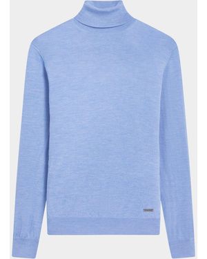 Bugatchi Wool Turtleneck Sweater - Blue