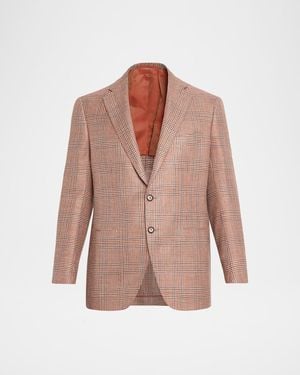 Cesare Attolini Apos;S Plaid Cashmere-Blend Sport Jacket - Pink