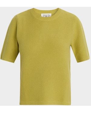 Twp Seed Stitch Audrey Cashmere Sweater - Yellow