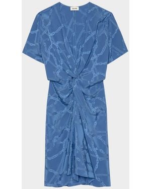 Zadig & Voltaire Rozom Chain Jacquard Mini Dress - Blue