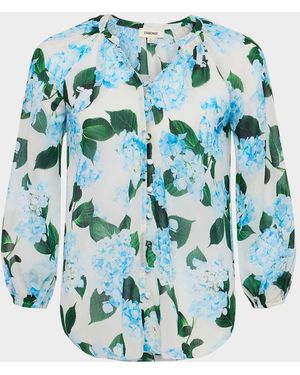 L'Agence Teagan Dolman-Sleeve Blouse - Blue