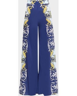 Alice + Olivia Athena Wide-Leg Pants - Blue