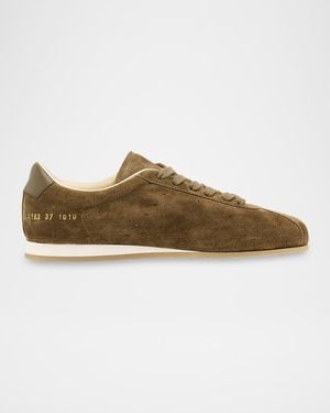 Common Projects Low-Top Suede And Leather Sneakers - Brown