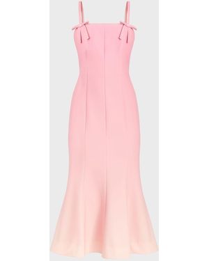 mestiza Calista Square-Neck Ombre Mermaid Midi Dress - Pink