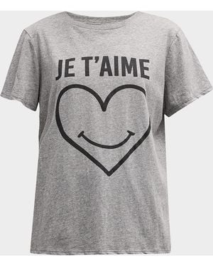 Cinq À Sept Smiling Heart Graphic T-Shirt - Gray